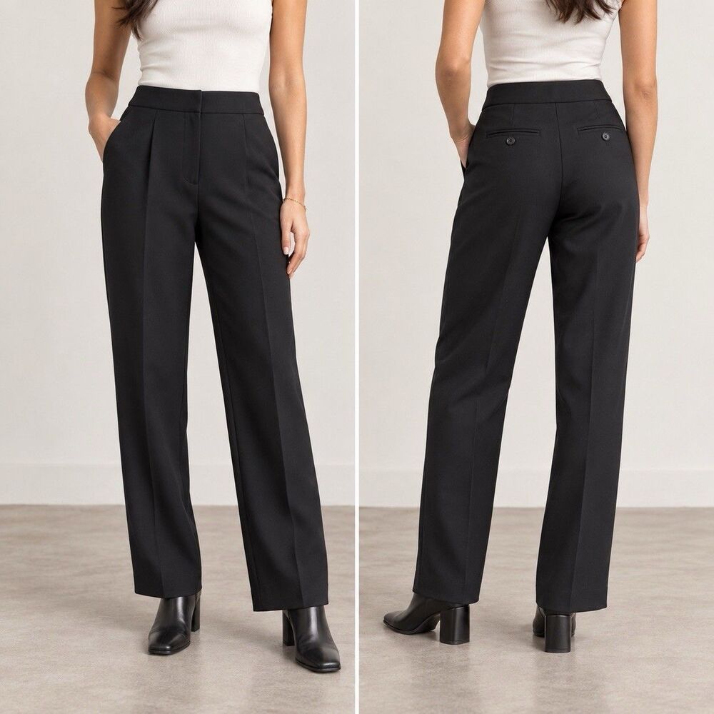 Wilfred Ibiza Pants Trouser Size 2 Black High Rise Pleated Tailored Office Siren